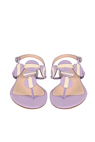 Lilac & Ivory Leather Patchwork Flats by VANILLA MOON