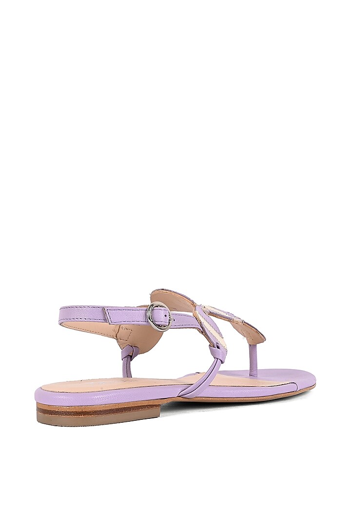 Lilac & Ivory Leather Patchwork Flats by VANILLA MOON at Pernia's Pop Up Shop