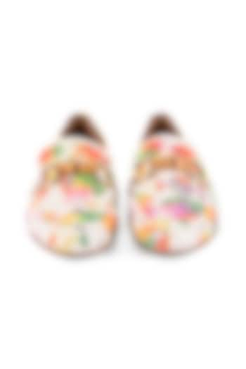 Multi-Colored Leather Floral Printed Loafers by VANILLA MOON at Pernia's Pop Up Shop