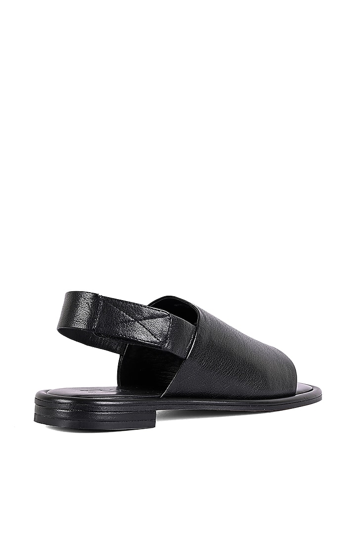 Black Leather Slingback Sandals by JVAM at Pernia's Pop Up Shop