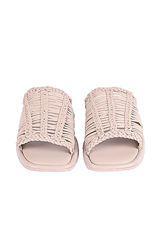 Ivory Leather Mules by JVAM