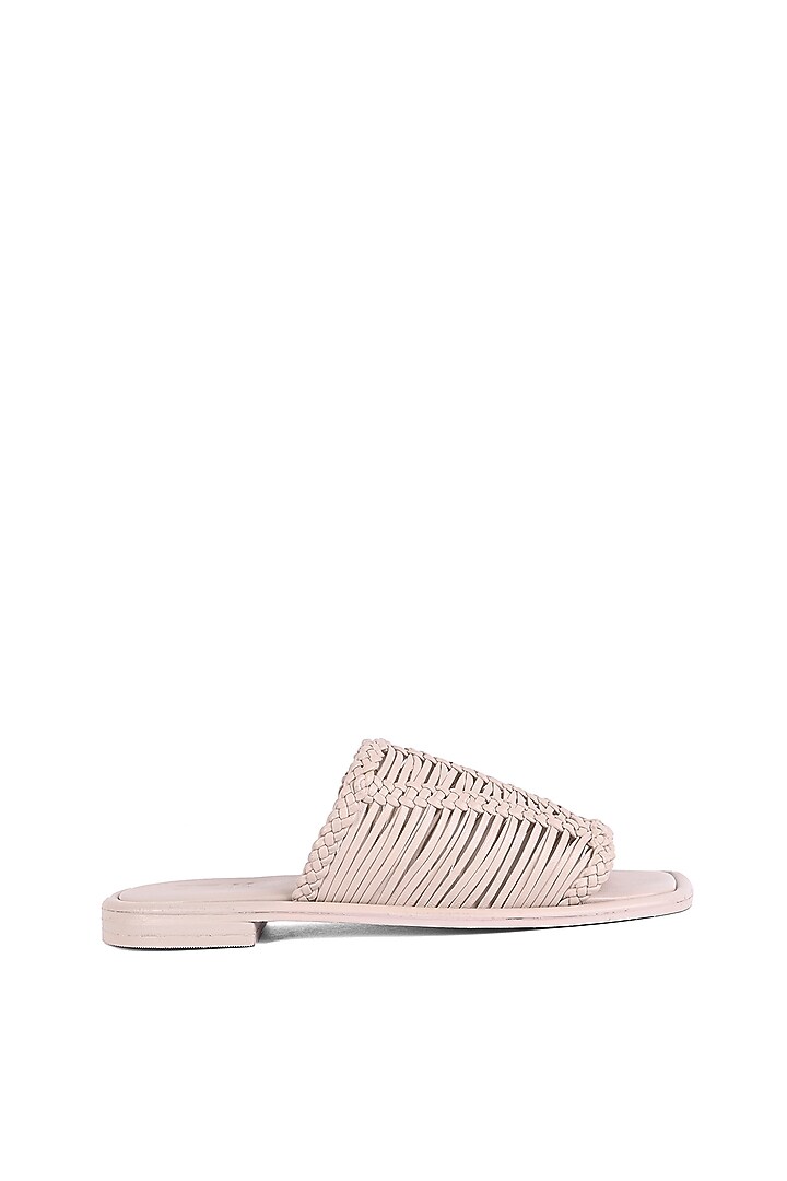 Ivory Leather Mules by JVAM at Pernia's Pop Up Shop
