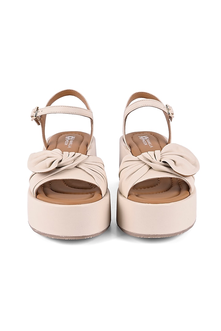 Ivory Leather Wedges by VANILLA MOON