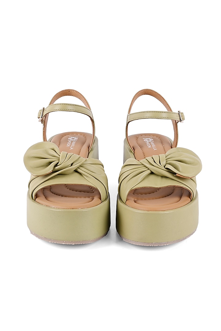 Green Leather Wedges by VANILLA MOON