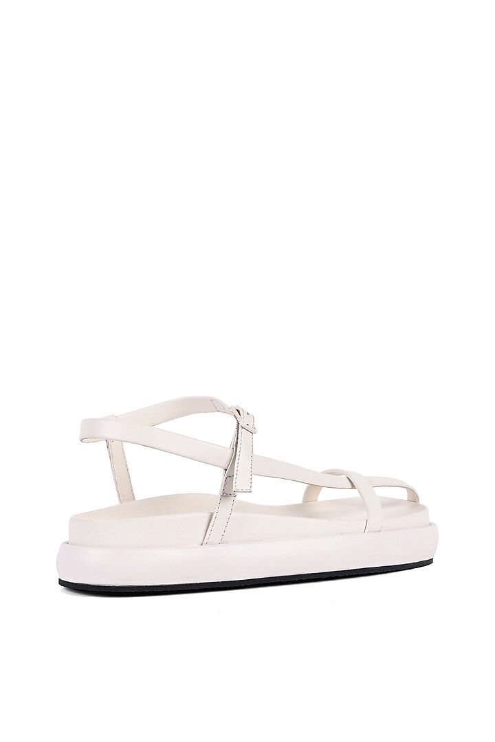 White Leather Flats by JVAM at Pernia's Pop Up Shop