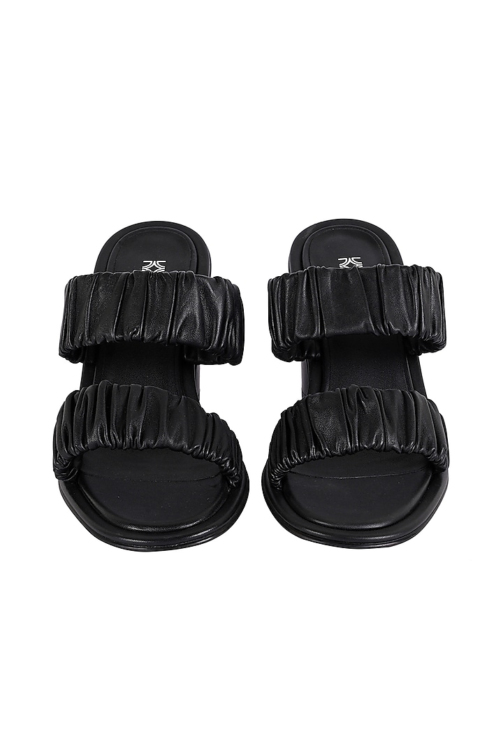 Black Leather Sandals by VANILLA MOON
