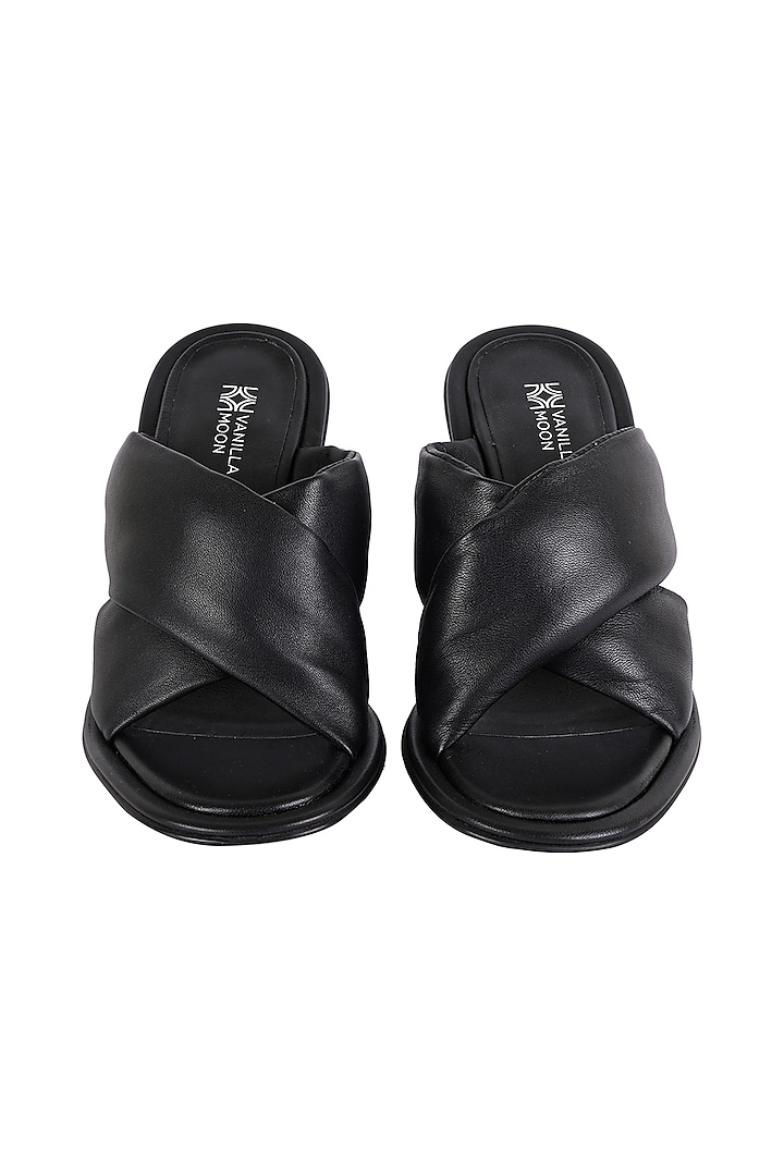 Black Leather Sandals by VANILLA MOON
