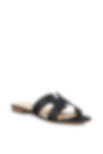 Black Glitter Sliders by Vanilla Moon at Pernia's Pop Up Shop