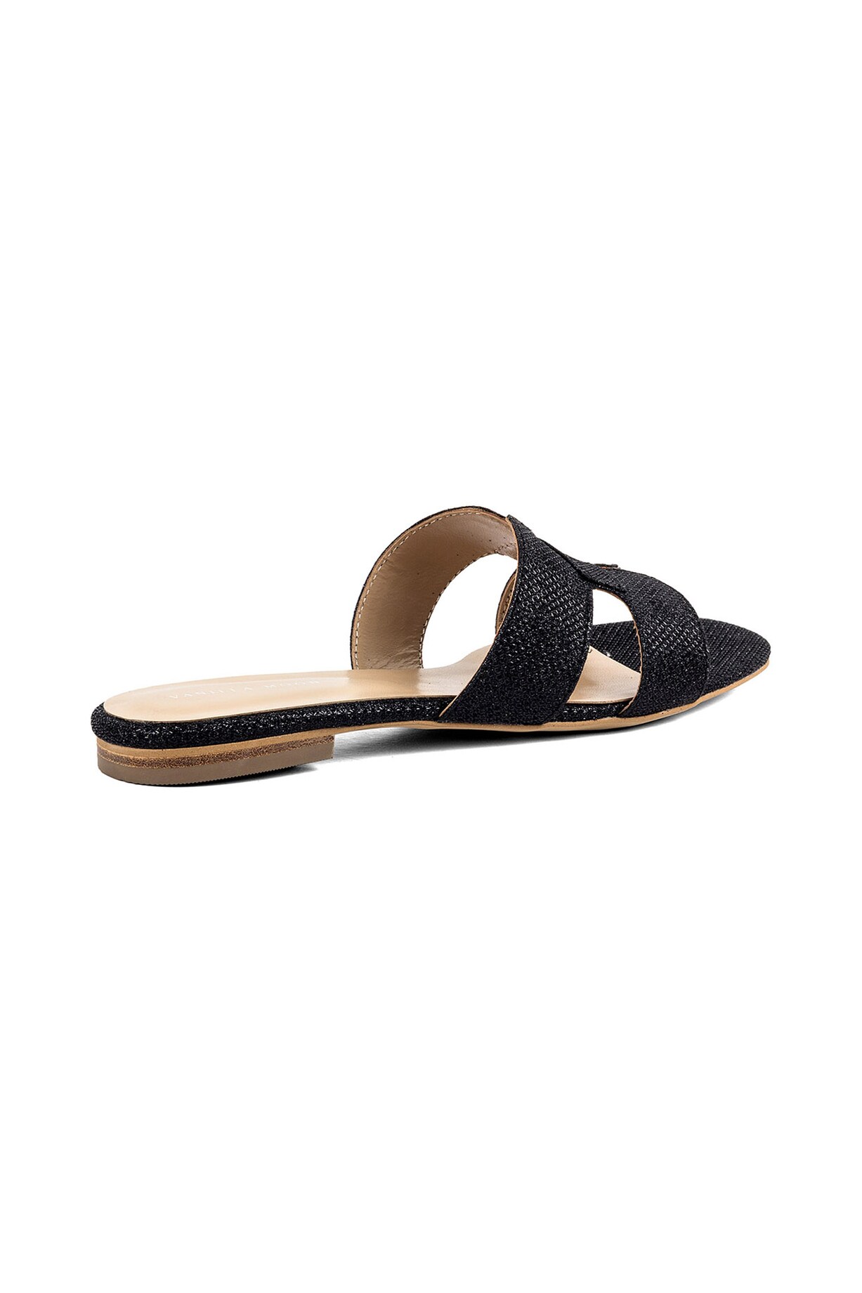 black glitter sliders