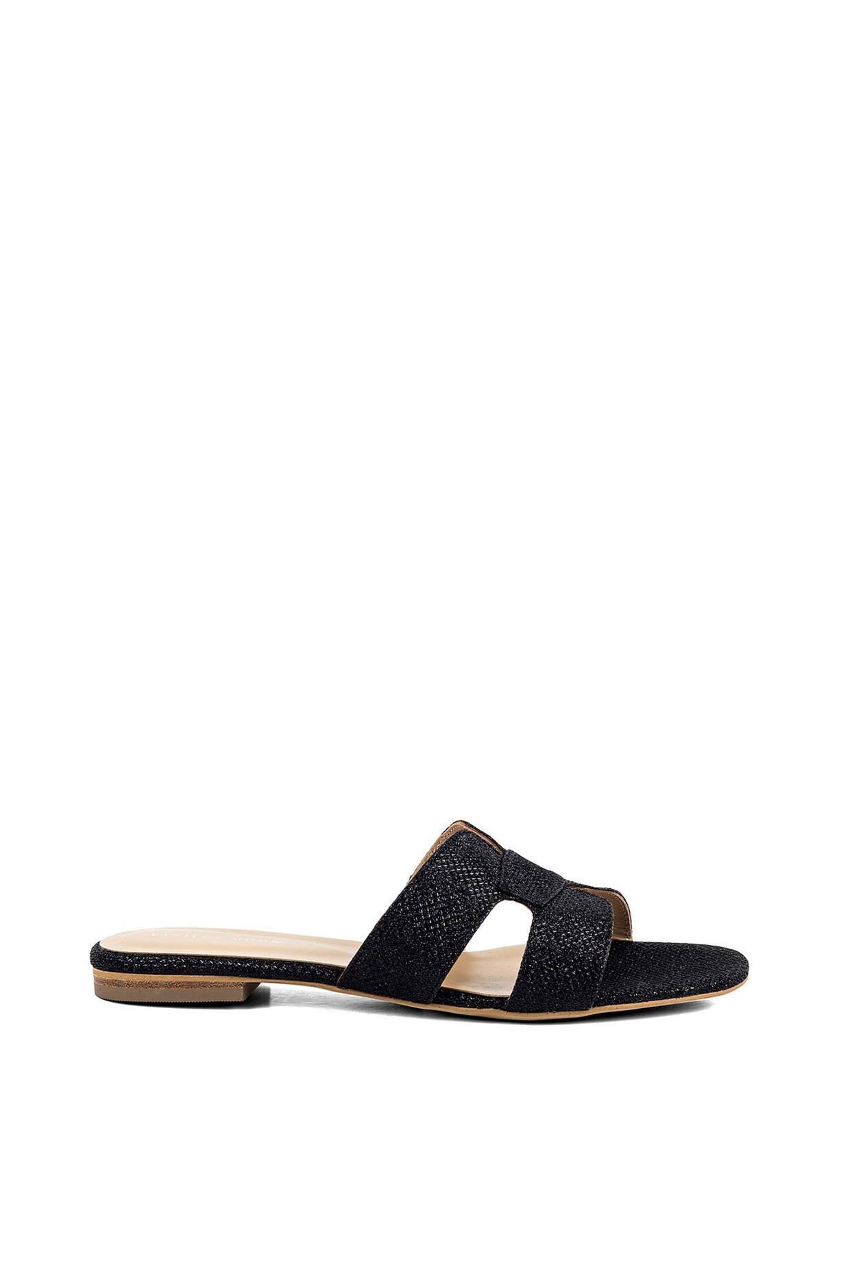 black glitter sliders