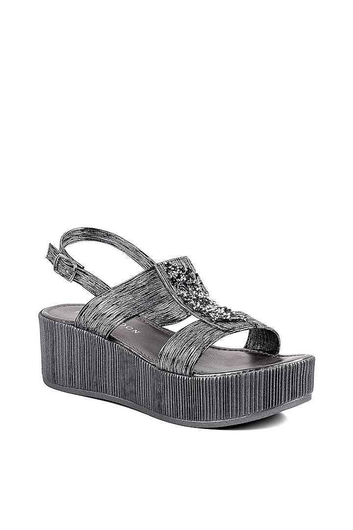 Pewter Italian Made Crinkled Wedges by VANILLA MOON