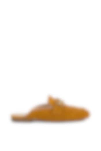 Tan Suede Slip-On Loafers by VANILLA MOON at Pernia's Pop Up Shop