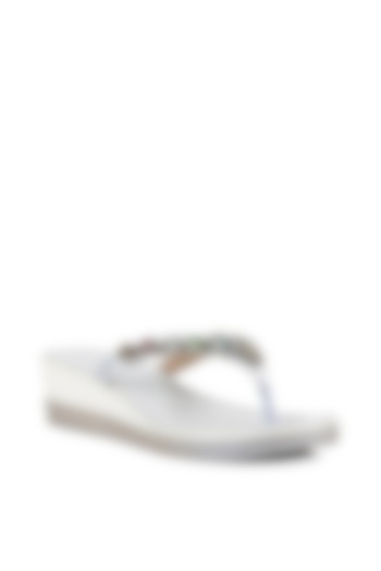 Silver Crystal Trim Wedges by VANILLA MOON at Pernia's Pop Up Shop