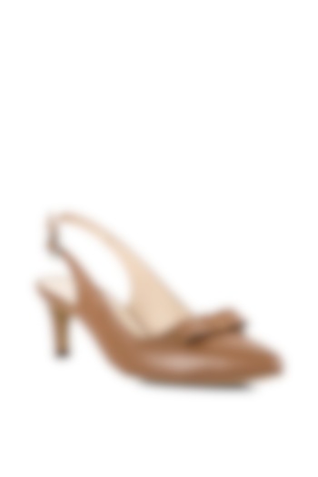 Tan Brown Closed-Toe Sandals by VANILLA MOON