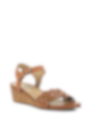 Tan Brown Strappy Sandals by VANILLA MOON