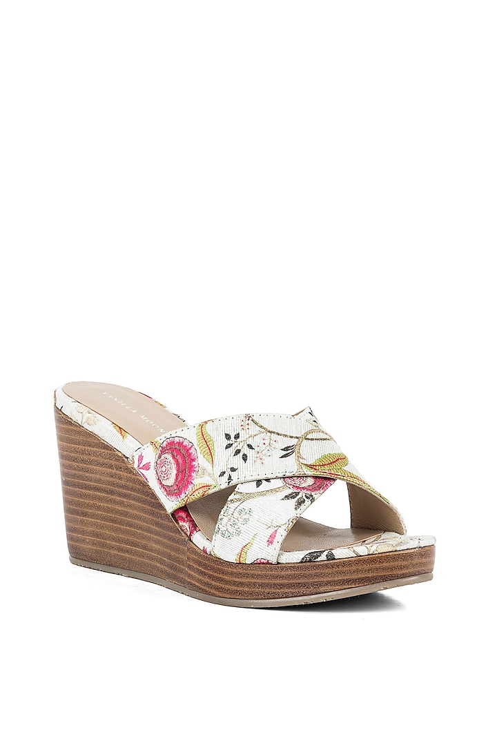 Off-white Floral Wedges by VANILLA MOON