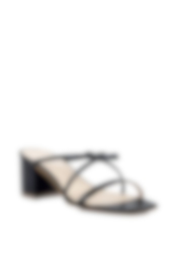 Black Triple Strapped Sandals by VANILLA MOON