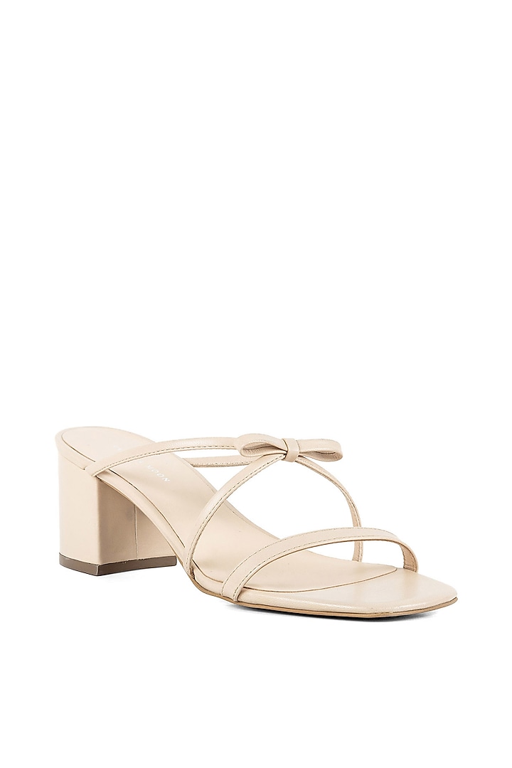Beige Triple Strapped Sandals by VANILLA MOON