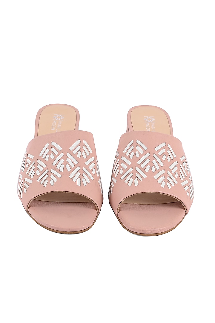 Pink Leather Block Heels by VANILLA MOON