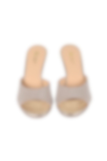 Metallic Gold Textile Slip-On Wedges by VANILLA MOON at Pernia's Pop Up Shop