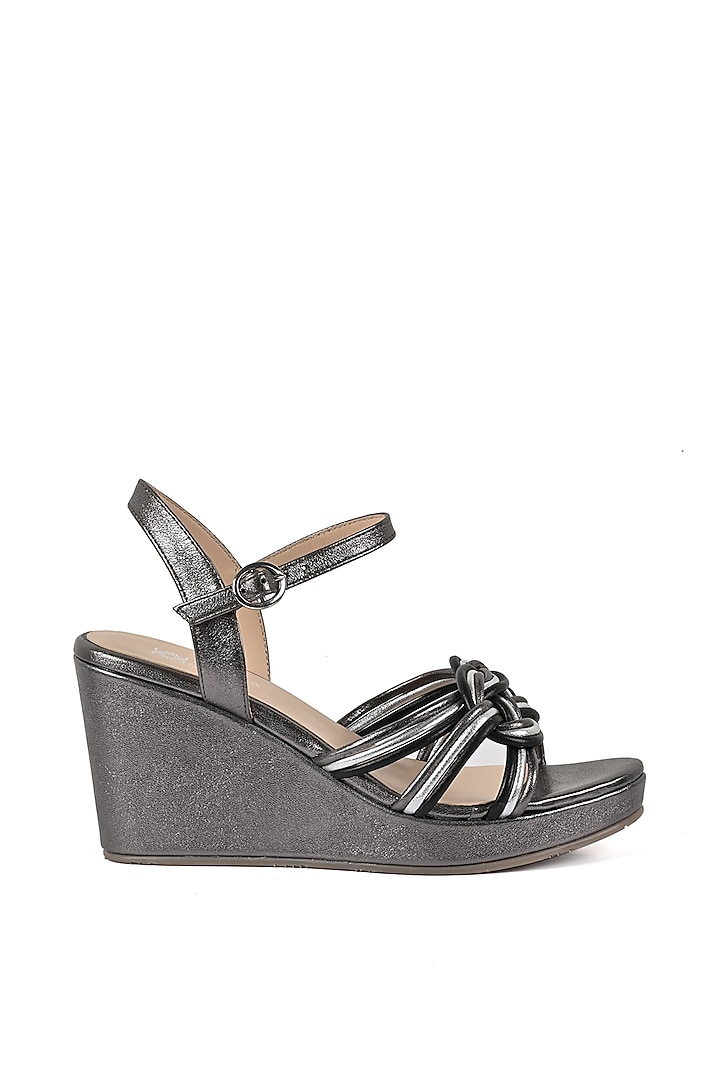 Pewter Black Knotted Wedges by VANILLA MOON