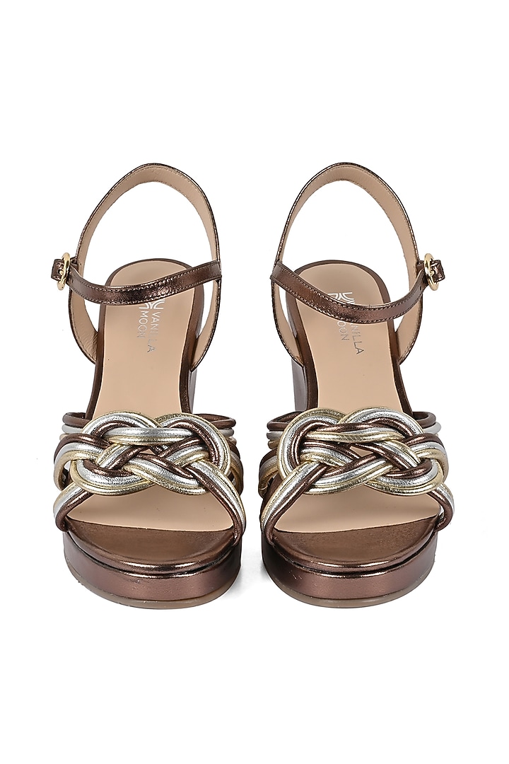 Bronze Knotted Wedges by VANILLA MOON at Pernia's Pop Up Shop