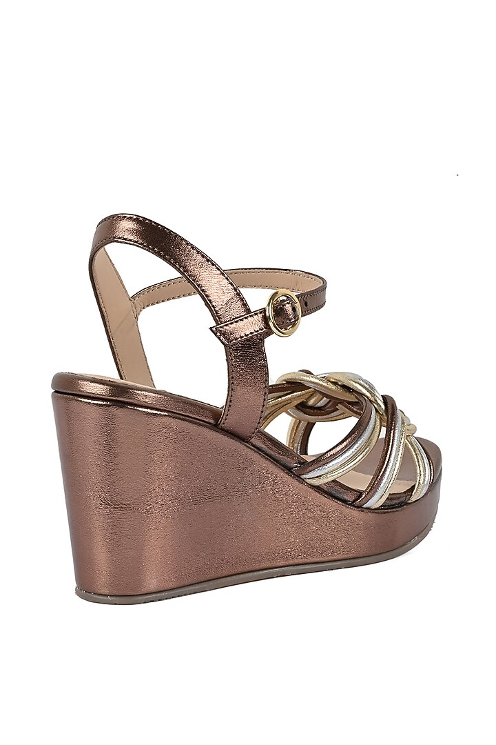 Bronze Knotted Wedges by VANILLA MOON at Pernia's Pop Up Shop