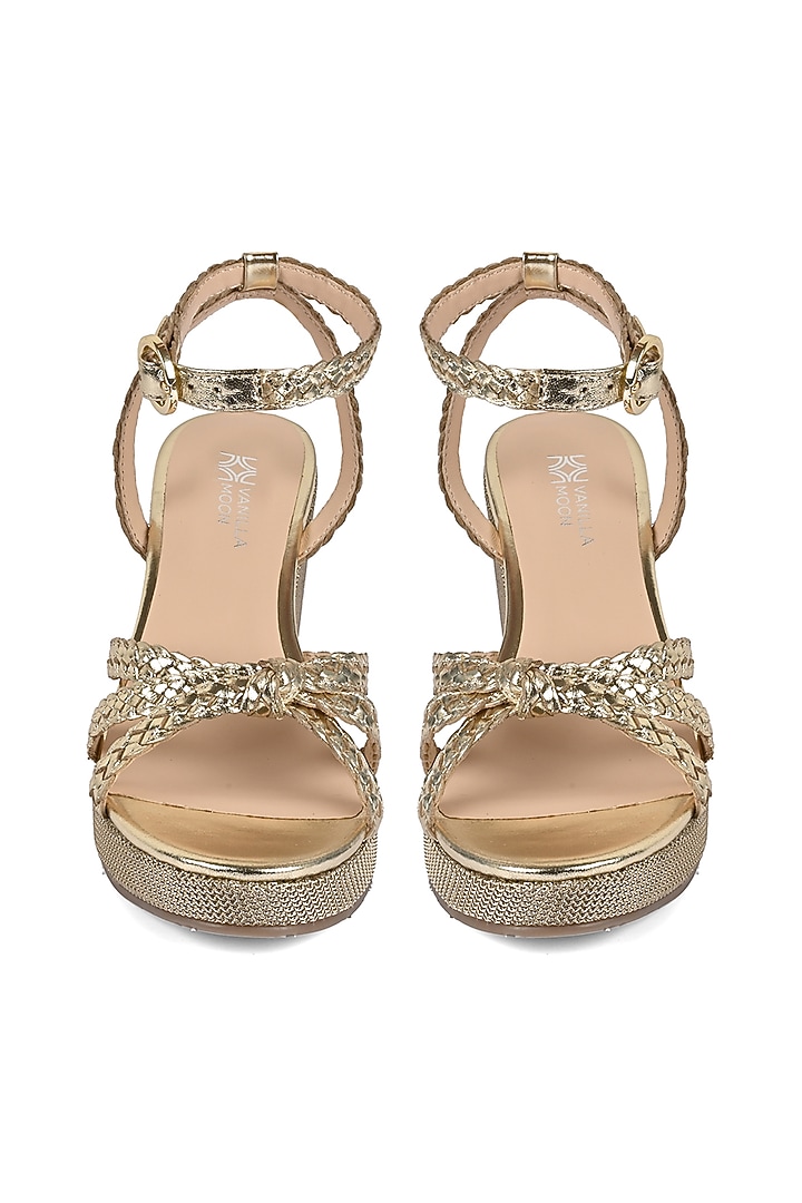Gold Knotted Wedges by VANILLA MOON at Pernia's Pop Up Shop