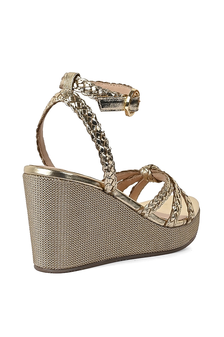 Gold Knotted Wedges by VANILLA MOON at Pernia's Pop Up Shop