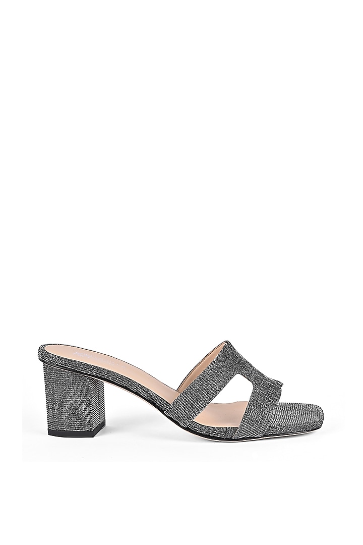Pewter Black Textile Sandals by VANILLA MOON