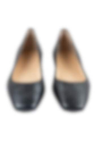 Pewter Grey Leather Printed Ballerina Shoes by VANILLA MOON at Pernia's Pop Up Shop