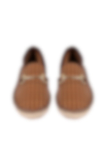Tan Brown Leather Ballerina Shoes by VANILLA MOON at Pernia's Pop Up Shop