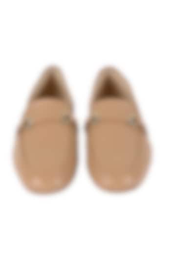 Nude Leather Loafers by VANILLA MOON at Pernia's Pop Up Shop