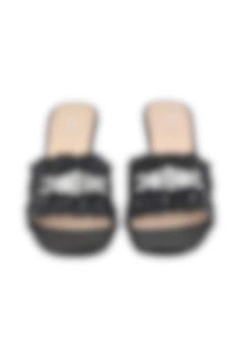 Black Leather Heels by VANILLA MOON at Pernia's Pop Up Shop