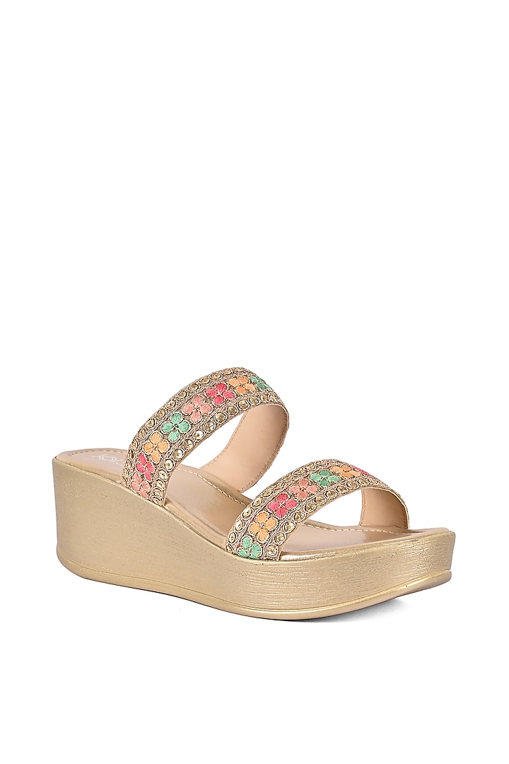 Multi-Coloured Leather Wedges by VANILLA MOON