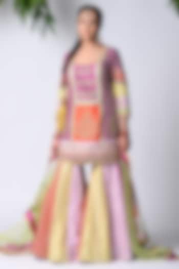 Multi-Colored Banarasi Sharara Set by Vannikaa Malik