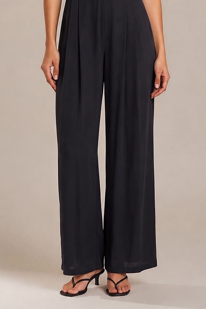 Black & Grey Bamberg Embroidered Jumpsuit by Vanshika Agarwal Label at Pernia's Pop Up Shop