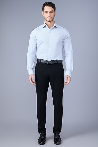 Light Blue Cotton Shirt by VAROIN MARWAH