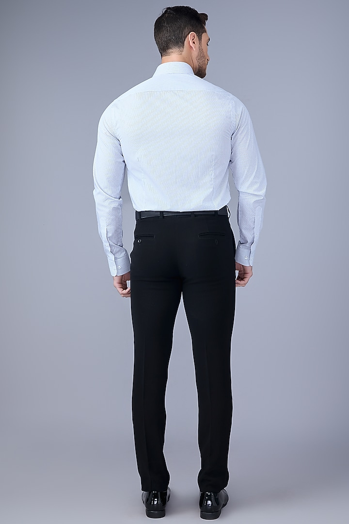 Light Blue Cotton Party Wear Shirt by VAROIN MARWAH at Pernia's Pop Up Shop