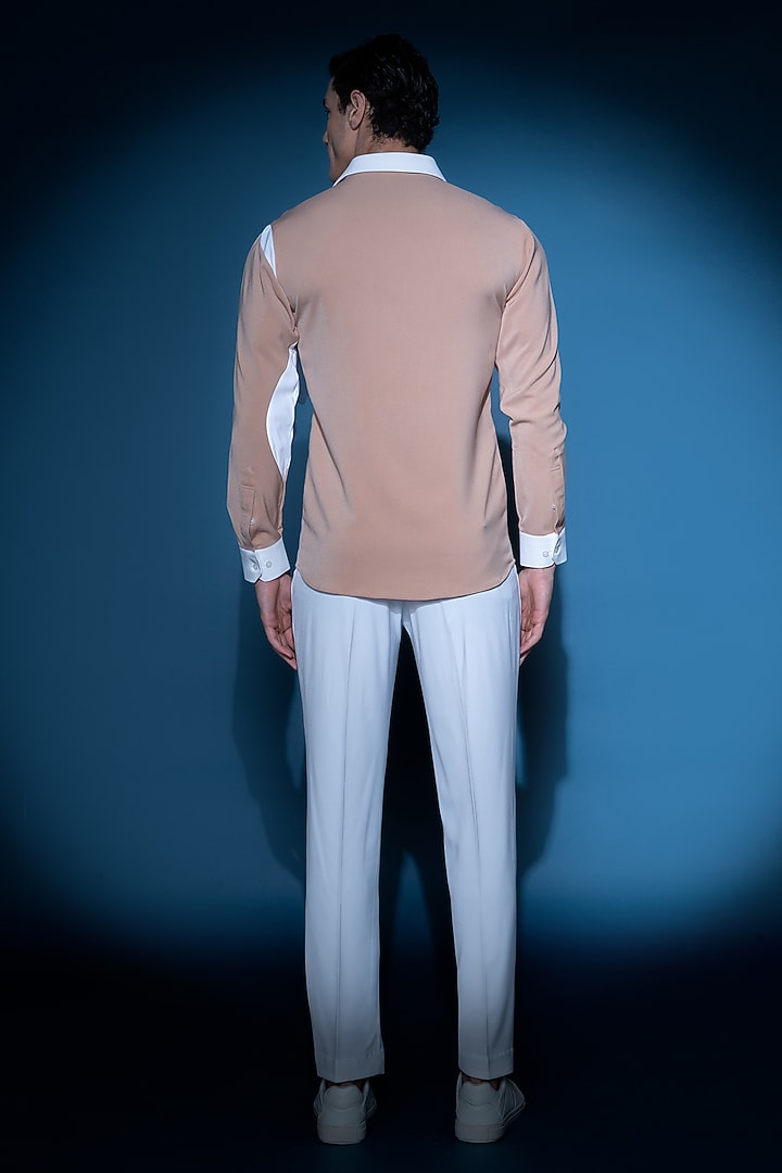 Rust Crepe Party Wear Shirt by VAROIN MARWAH at Pernia's Pop Up Shop