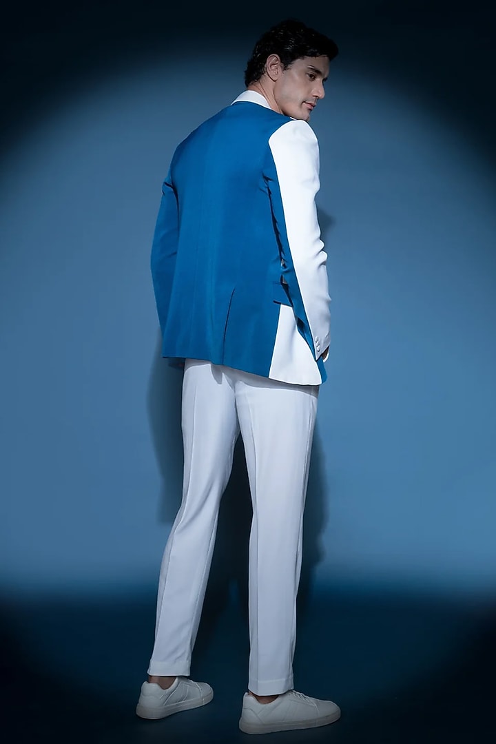 Cobalt Blue Crepe Blazer by VAROIN MARWAH at Pernia's Pop Up Shop
