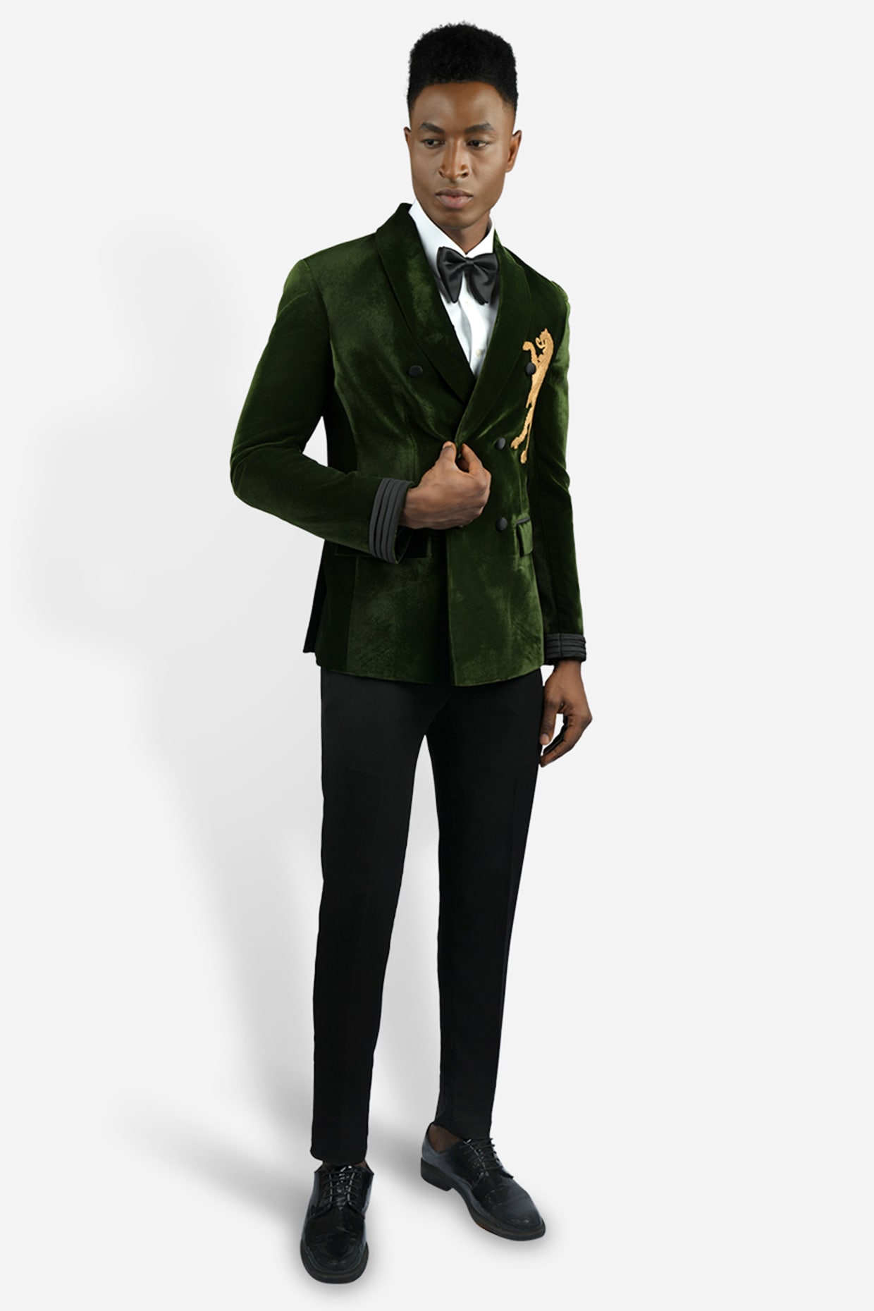VAROIN MARWAH Green Velvet Blazer