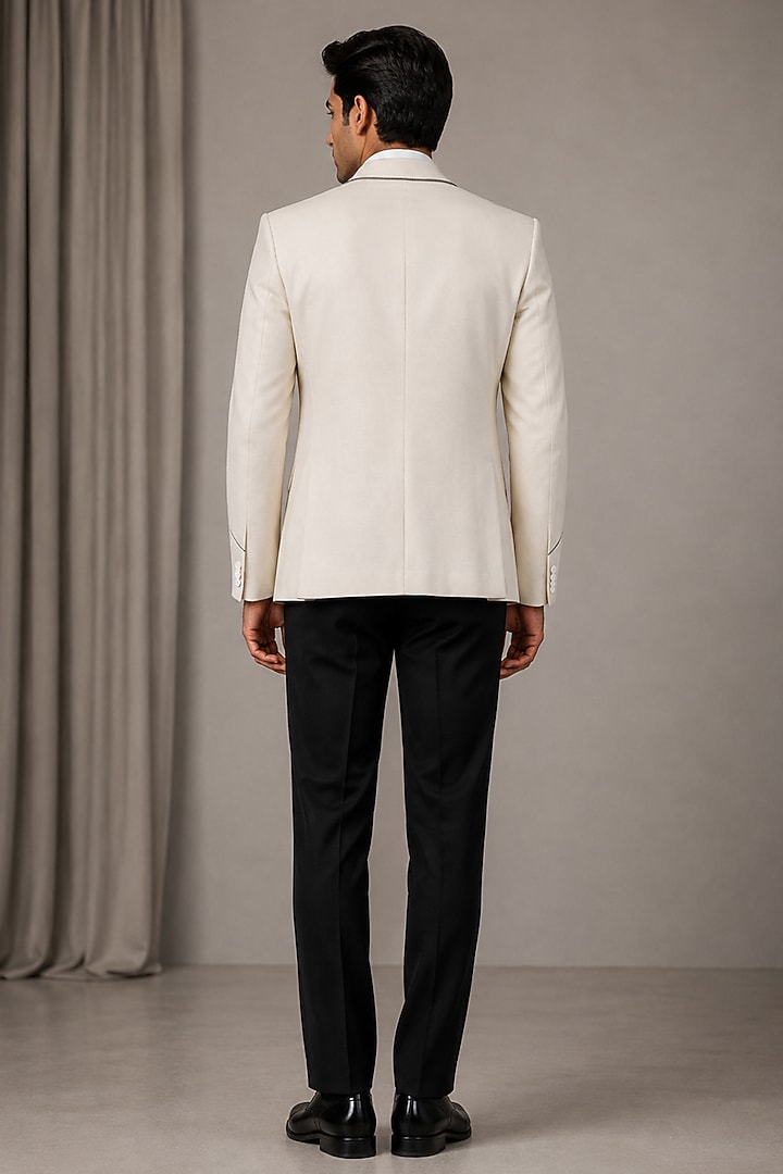 White Linen Blazer by VAROIN MARWAH at Pernia's Pop Up Shop