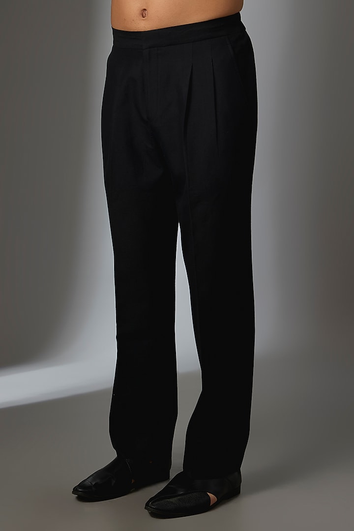 Black & Gold Silk Groom Indowestern Jacket Set by VAROIN MARWAH at Pernia's Pop Up Shop
