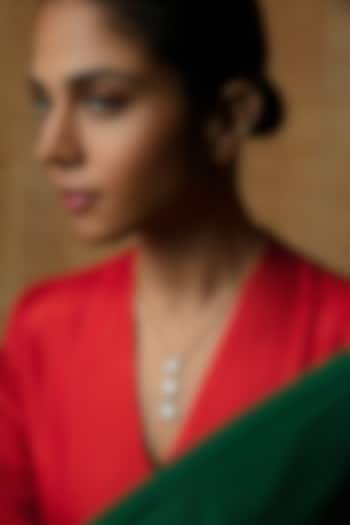 Gold Plated Moissanite Stone Pendant Necklace In Sterling Silver by Varq Jewels at Pernia's Pop Up Shop