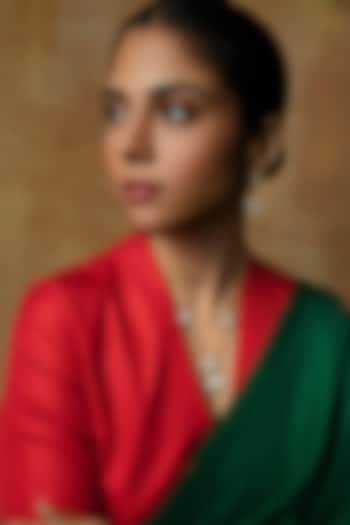 Gold Plated Moissanite & CZ Stone Dangler Earrings In Sterling Silver by Varq Jewels at Pernia's Pop Up Shop