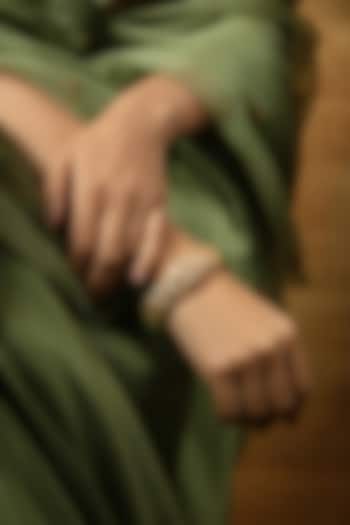 Gold Plated Moissanite Stone Bangle In Sterling Silver by Varq Jewels at Pernia's Pop Up Shop