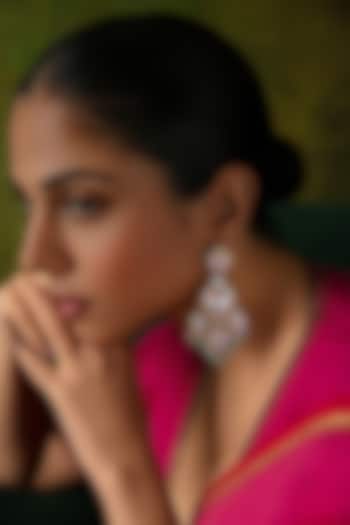 Gold Plated Semi-Precious Drop & Bead Jhumka Earrings In Sterling Silver by Varq Jewels at Pernia's Pop Up Shop