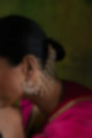 Gold Plated Semi-Precious Stone & Pearl Chandbali Earrings by Varq Jewels at Pernia's Pop Up Shop