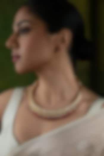 Gold Plated Kundan Polki & Ruby Bead Necklace In Sterling Silver by Varq Jewels at Pernia's Pop Up Shop